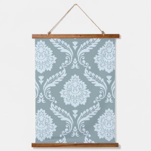 Rococo-Damask großes Muster Entengrüne+Türkisfarbe Wandteppich Mit Holzrahmen