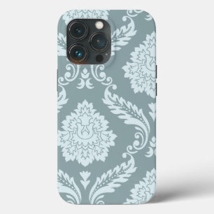 Rococo-Damask-Kunst I Entenei-Blau+Türkisfarben Case-Mate iPhone Hülle