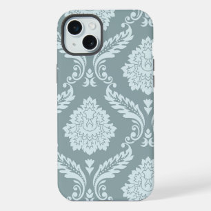 Rococo-Damask-Kunst I Enteneiblau + Türkis iPhone 15 Plus Hülle
