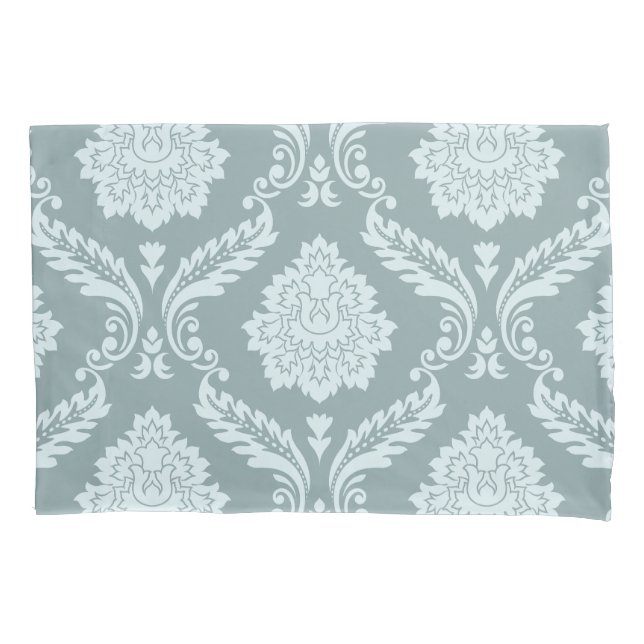 Rococo Damask Lg Pattern Duck Egg Blue+Teal Kissenbezug (Vorderseite)