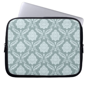Rococo-Damask-Muster Enteneierblau+Türkis Laptopschutzhülle