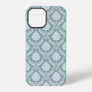 Rococo-Damask-Wiederholungsmuster Entenei-Blau+Tür iPhone 12 Pro Hülle