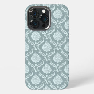 Rococo-Damask-Wiederholungsmuster Entengrüne+Türki iPhone 13 Pro Hülle