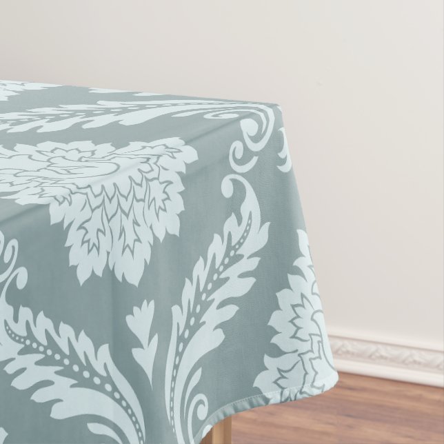 Rococo-Damaskmuster Entente-Ei Blau+Türkis Tischdecke (Beispiel)