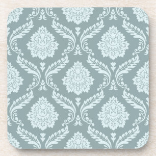 Rococo-Damaskmuster Ententeichblau+Türkis Getränkeuntersetzer
