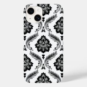 Rococo-Damaskmuster Grau Schwarz Weiß Case-Mate iPhone 14 Hülle
