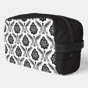 Rococo-Damaskmuster Grau Schwarz Weiß Waschbeutel