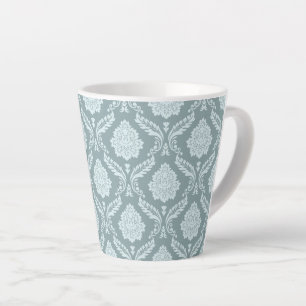 Rococo-Damaskusmuster Enteneiblau+Türkis Milchtasse