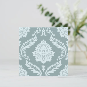 Rococo Damast großes Muster Enteneiblau+Türkis