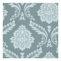 Rococo Damast Kunst I Enteneibl Blau+Türkis