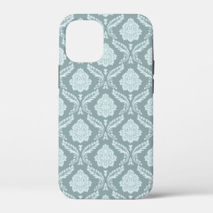 Rococo Damast-Wiederholungsmuster Enteneiblau+Türk Case-Mate iPhone Hülle
