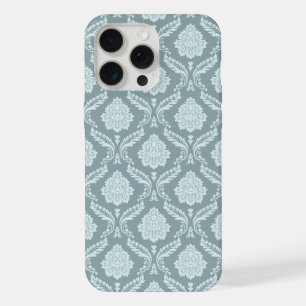 Rococo Damast-Wiederholungsmuster Entengrün+Türkis iPhone 15 Pro Max Hülle