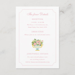 Rococo Floral Vase Wedding Details Begleitkarte