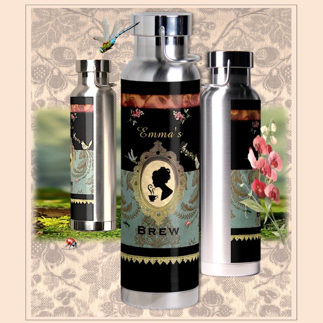 Rococo Garden Insulated Brew Bottle Trinkflasche (Iced or hot, coffee or tea, our pretty insulated bottle keeps her brew just right while on the go. )