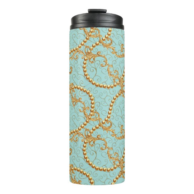 Rococo golden elements seamless pattern. Gold text Thermosbecher (Vorderseite)