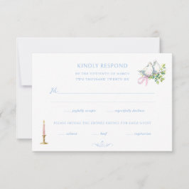Rococo Hand Painted Wedding RSVP Karte