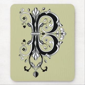 Rococo-Monogramm Buchstabe B Mousepad