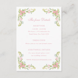 Rococo Ornate Floral Border Wedding Details Begleitkarte