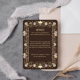 Rococo Revival Elegant Vintage Floral Wedding Begleitkarte