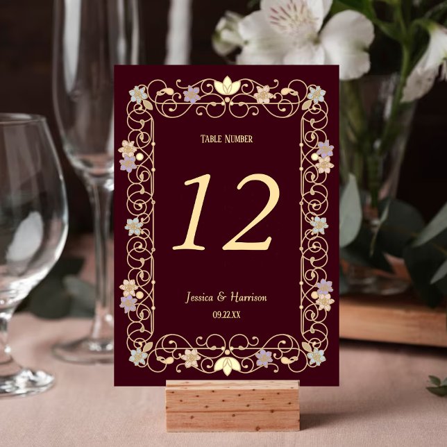 Rococo Revival Elegant Vintage Floral Wedding Tischnummer (Von Creator hochgeladen)
