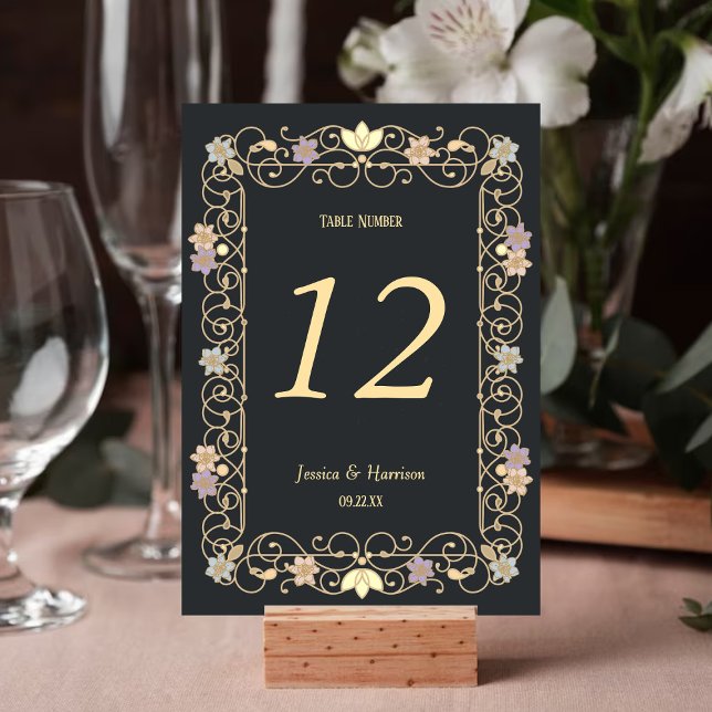 Rococo Revival Elegant Vintage Floral Wedding Tischnummer (Von Creator hochgeladen)