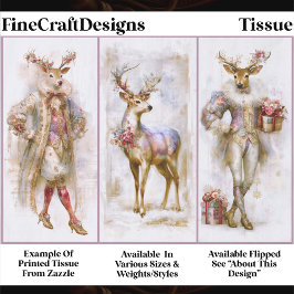 Rococo Rudolf & Festive Rentiere EQ3L Découpage Seidenpapier