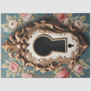 Rococo-Schlüsselloch-Decoupage-Papier – Verzierter Seidenpapier