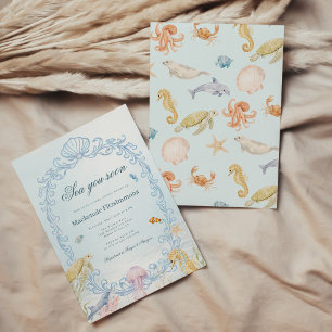 Rococo Sea You Soon Baby Shower Einladung
