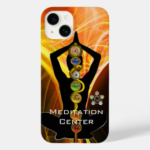 ROD ASCLEPIUS,7 CHAKRAS YOGA LOTUS POSE Gelb Case-Mate iPhone 14 Hülle