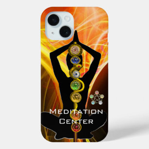 ROD ASCLEPIUS,7 CHAKRAS YOGA LOTUS POSE Gelb Case-Mate iPhone Hülle