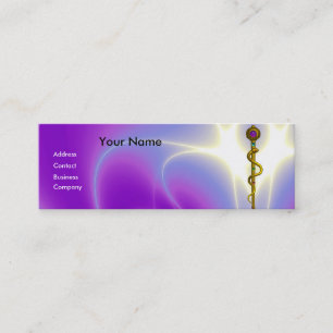 ROD ASCLEPIUS MEDICAL HEALING Monogram Violet Mini Visitenkarte
