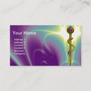 ROD ASCLEPIUS MEDICAL HEALTCARE Monogramm Lila Visitenkarte