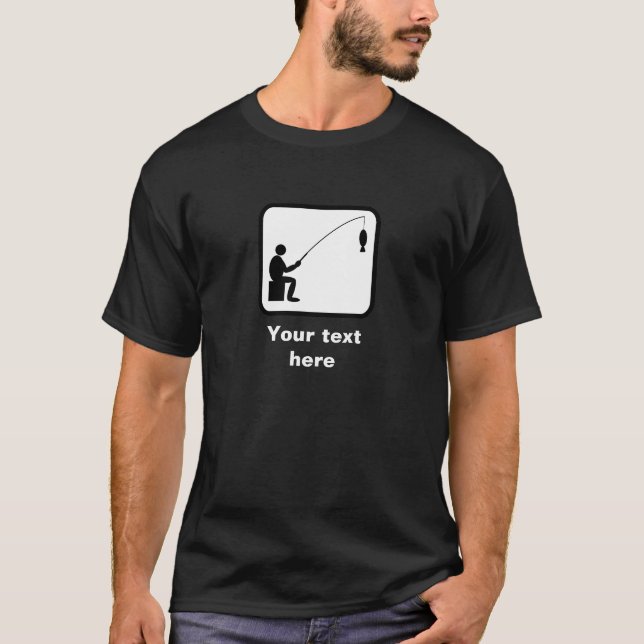 Rod Fishing Angler Graphic - Hinzufügen Ihres Text T-Shirt (Vorderseite)