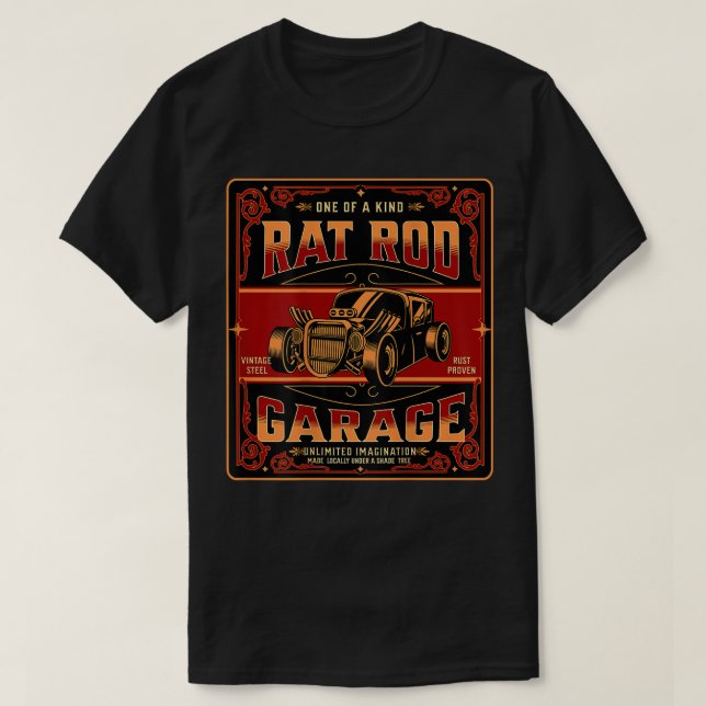Rod Garage Shade Tree Mechanic (Druck auf der Rück T-Shirt (Design vorne)