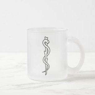 Rod von Asclepius [medizinisches Symbol] Mattglastasse