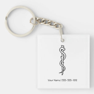 Rod von Asclepius Schlüsselanhänger