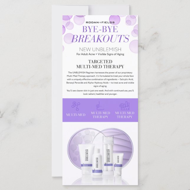 Rodan und Fields New Unblemish Flyer (Vorderseite)