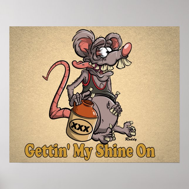 Roddy Rat Fink Style Moonshine #3 Cartoon Poster (Vorne)