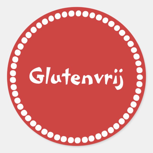 Rode sticker met tekst "Glutenvrij" (Vorderseite)