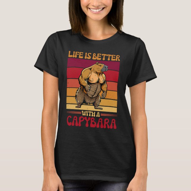 Rodent Bodybuilder mit Capybara T-Shirt (Vorderseite)