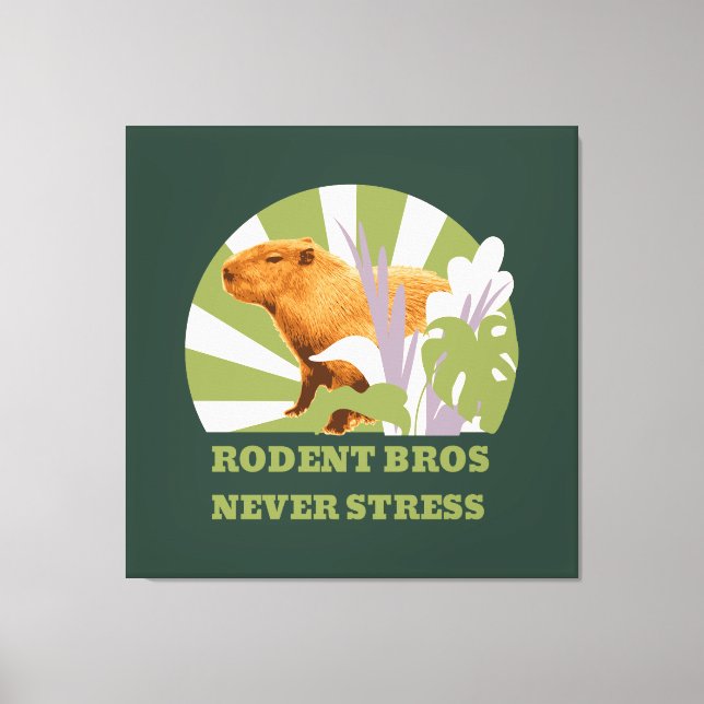 Rodent Bros Stress Capybara Leinwanddruck (Vorderseite)