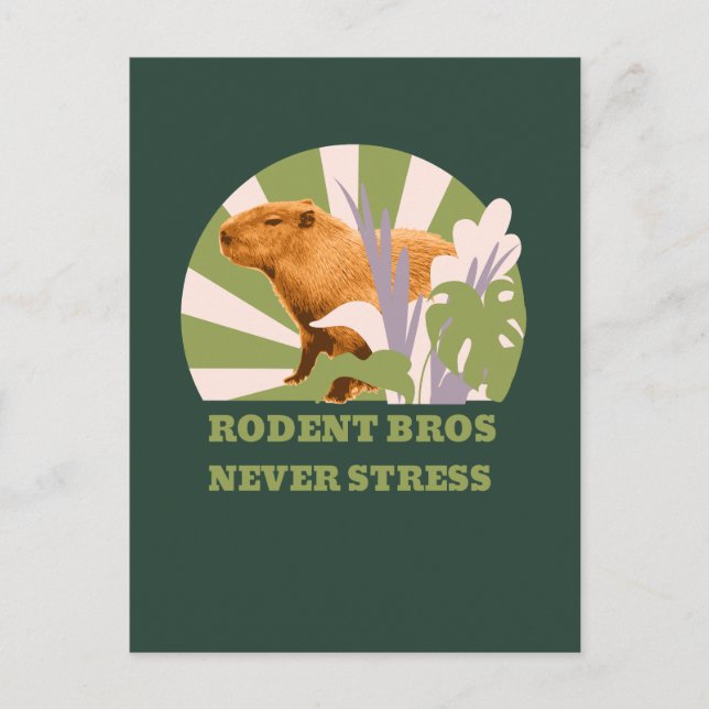 Rodent Bros Stress Capybara Postkarte (Vorderseite)