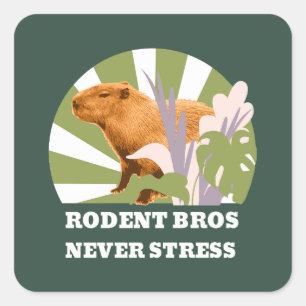 Rodent Bros Stress Capybara Quadratischer Aufkleber