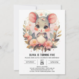 Rodent Chic Mouse Birthday Einladung