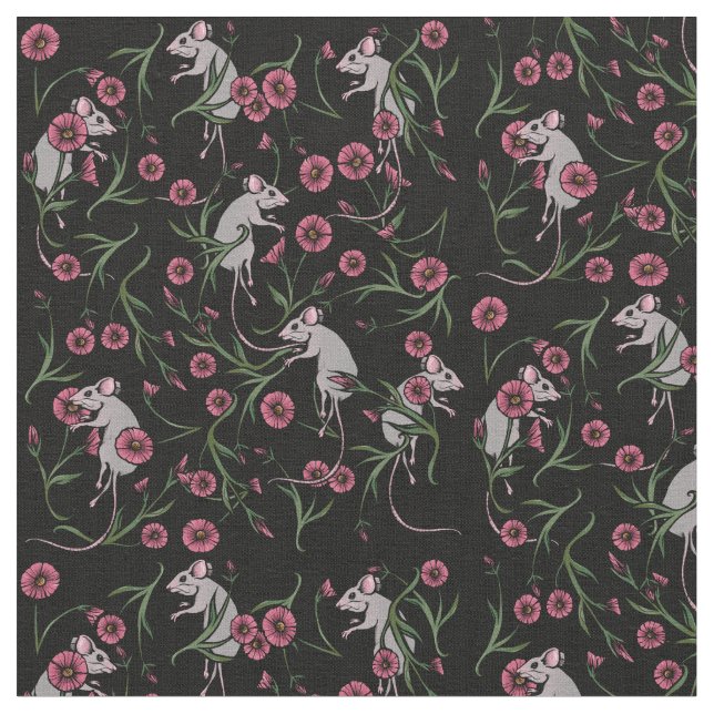 Rodent Floral Muster Stoff (Nahaufnahme)