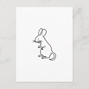 Rodent-Maus-Tintenlinie zeichnend Logo für Kunstde Postkarte