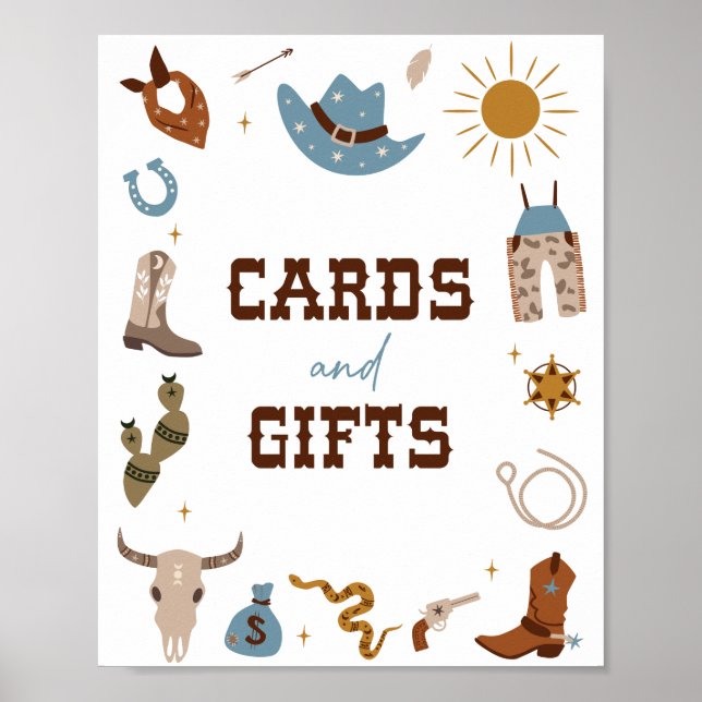 Rodeo 1. Geburtstagskarten und Geschenke Unterschr Poster (Vorne)