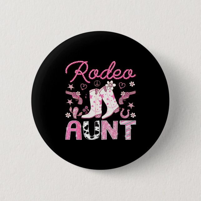 Rodeo Aunt Nk Cowgirl Western Coquette Birthday Gi Button (Vorderseite)