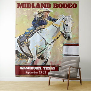 Rodeo-Barrel-Racing-Hängetapete Wandteppich