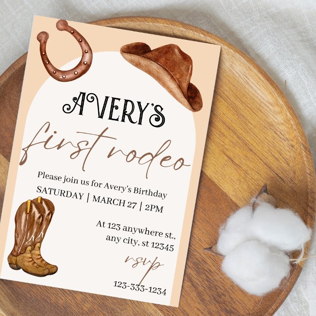 Rodeo Birthday Party Einladung (Rodeo Birthday Invitation | Cowboy & Cowgirl Party Invite)